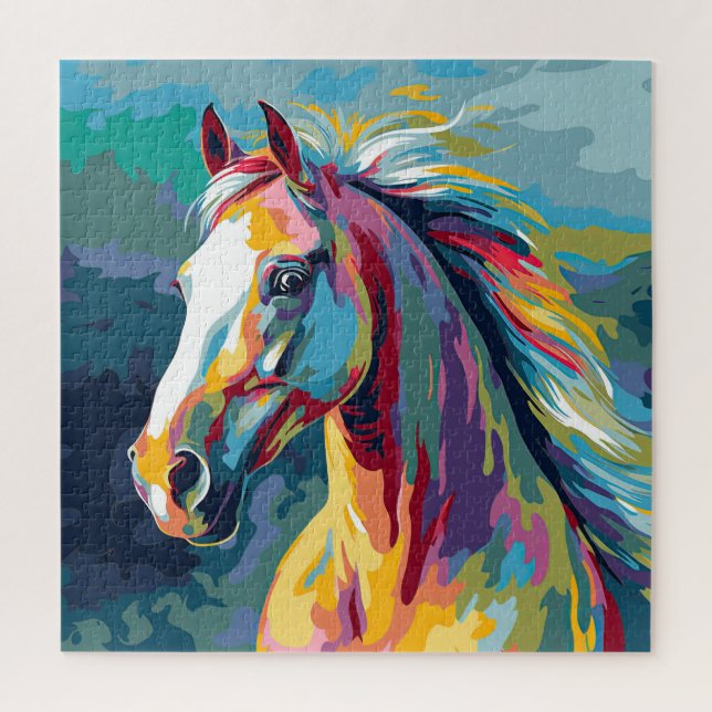 Watercolors Horse Head Illustration Jigsaw Puzzle (Vertical)