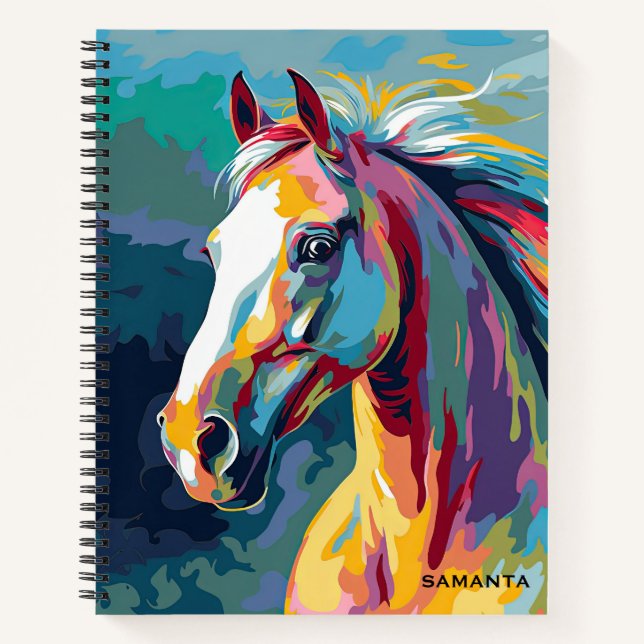 Watercolors Horse Head Illustration Notebook (Front)