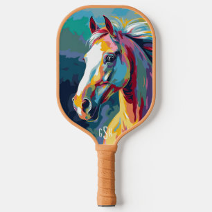 Watercolors Horse Head Illustration Pickleball Paddle