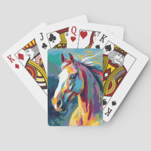 Watercolors Horse Head Illustration Playing Cards