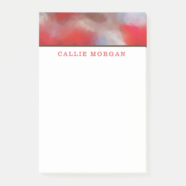 Watercolors of red and sky blue post-it notes (Front)