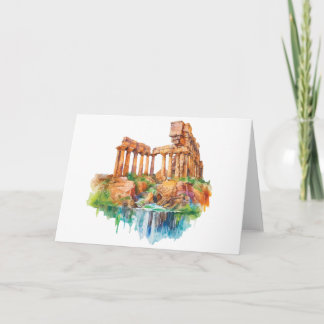 Watercolors of Sicily - Ancient Ruins Notecard
