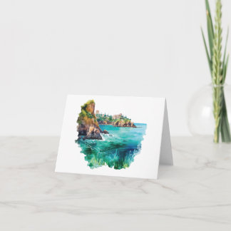 Watercolors of Sicily - Seaside Note Card