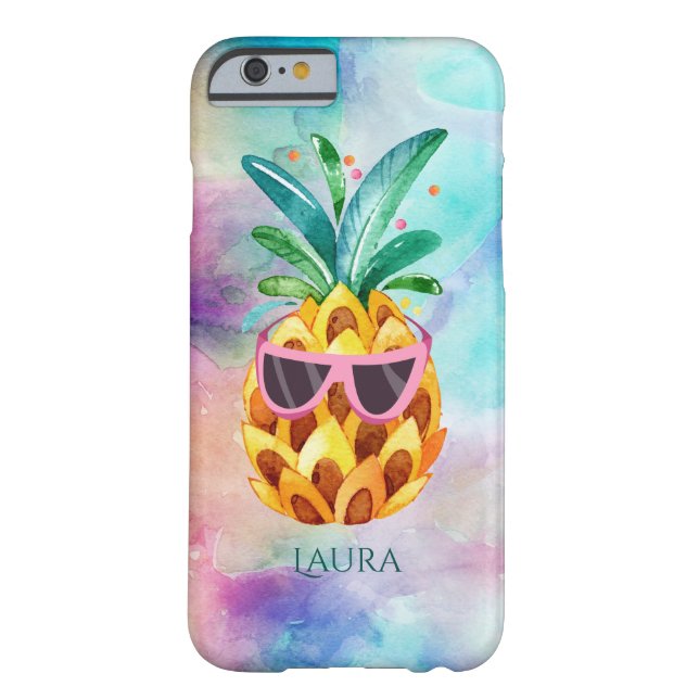 Watercolors Pineapple With Purple Sunglasses Case-Mate iPhone Case (Back)