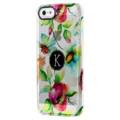 Watercolors Pink peonies & White Susan Pattern Uncommon iPhone Case (Back Left)
