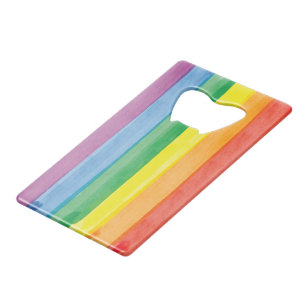 Watercolors Pride Rainbow Credit Card Bottle Opener
