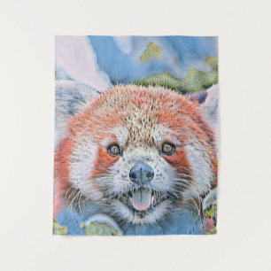 Watercolors - Red Panda Tapestry