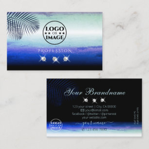 Watercolors Sky Clouds Sparkling Diamonds Add Logo Business Card