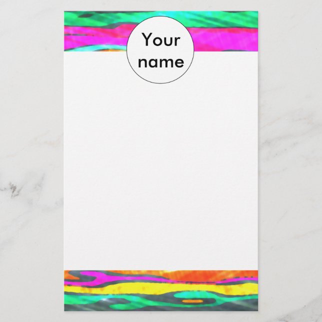 Watercolors stripes stationery (Front)