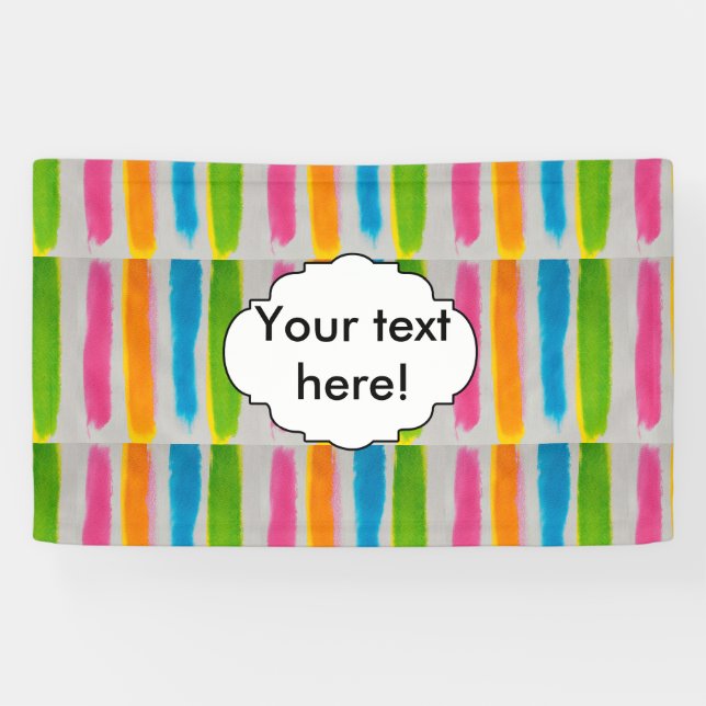 Watercolors stripes texture banner (Horizontal)
