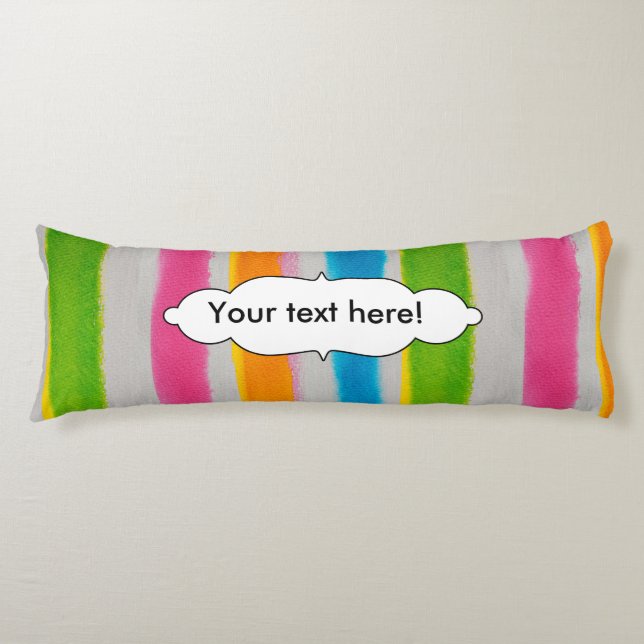 Watercolors stripes texture body pillow (Front)