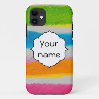Watercolors stripes texture iPhone 11 case