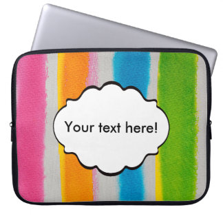 Watercolors stripes texture laptop sleeve