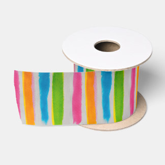 Watercolors stripes texture satin ribbon