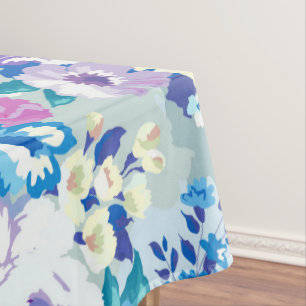 Watercolors Summer Flowers Illustration Pattern Tablecloth