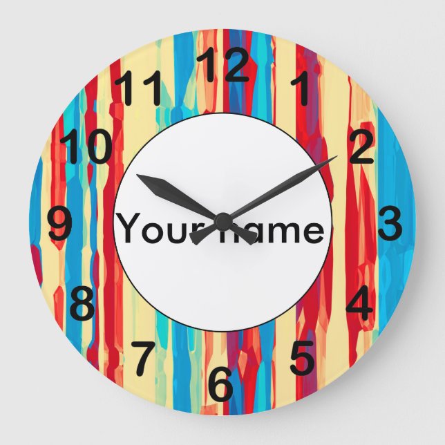 Watercolors texture large clock (Front)