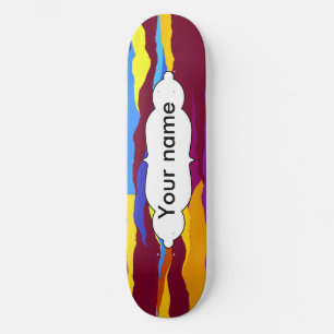 Watercolors waves abstract design skateboard