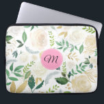Watercolors White & Beige Roses Pattern Laptop Sleeve<br><div class="desc">Elegant modern watercolors white and beige roses seamless pattern.</div>