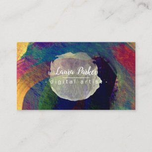 Watercolour Abstract Elegant Splatter Stroke Art   Business Card