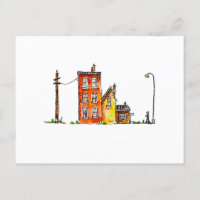 Watercolour Apartment with Street Light