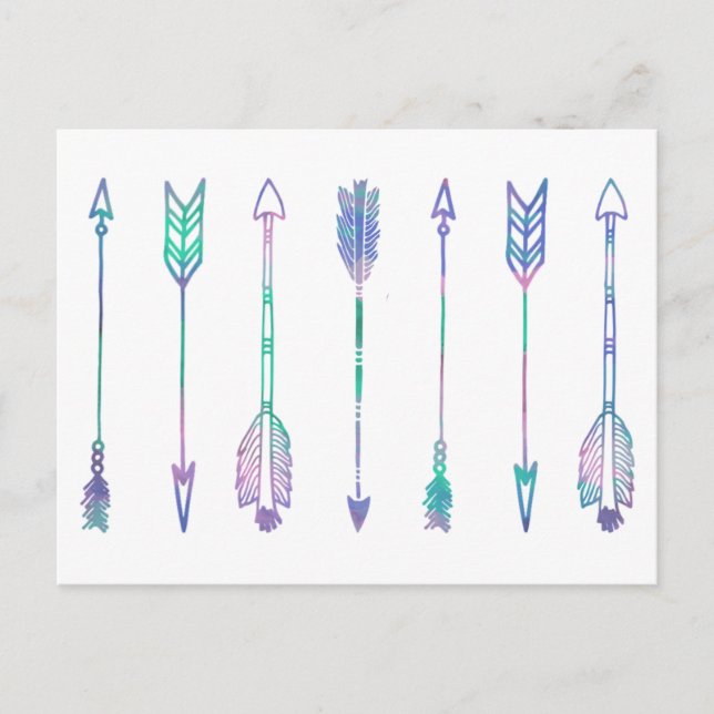Watercolour Arrow Print Postcard (Front)
