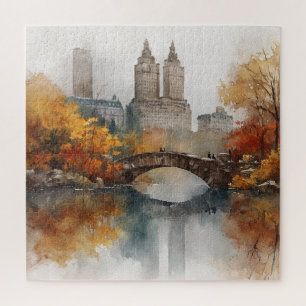 Watercolour Autumn in New York Jigsaw Puzzle