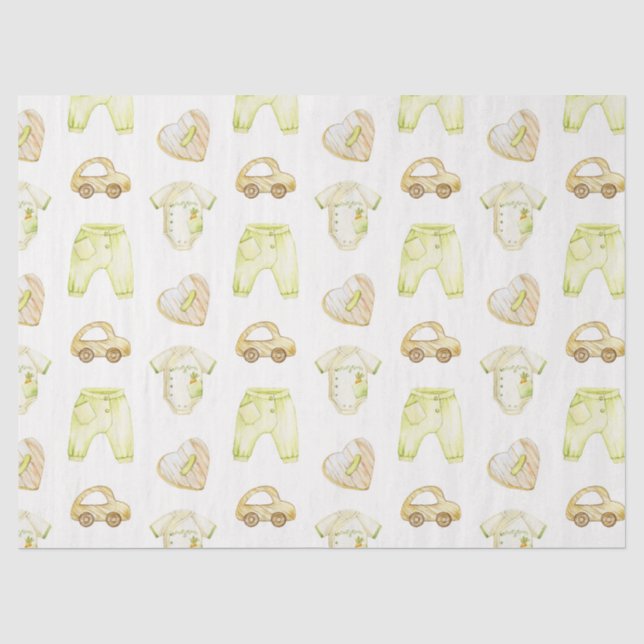 Watercolour baby boy boho  tissue paper (Front)