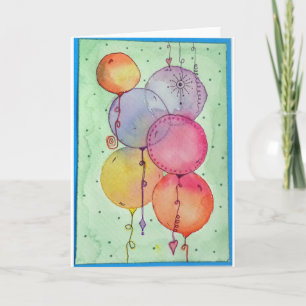 WATERCOLOUR BALLOONS CARD