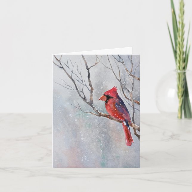 Watercolour Bird Christmas Card (Front)