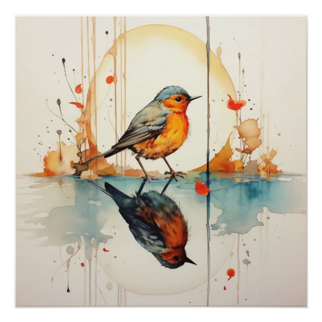 Watercolour Bird: Lovely Details in Minimalism Poster (Front)