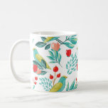 Watercolour Birds, Cranberry & Greenery Christmas Coffee Mug<br><div class="desc">Celebrate the magical and festive holiday season with our custom illustrative holiday mugs. The design features our own hand drawn birds perched on beautiful whimsical foliage branches and cranberries. The pattern wraps around the mug. (You can customized the background colour) All artwork contained in this festive holiday foliage and cardinal...</div>