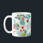 Watercolour Birds, Cranberry & Greenery Christmas Coffee Mug<br><div class="desc">Celebrate the magical and festive holiday season with our custom illustrative holiday mugs. The design features our own hand drawn birds perched on beautiful whimsical foliage branches and cranberries. The pattern wraps around the mug. (You can customized the background colour) All artwork contained in this festive holiday foliage and cardinal...</div>