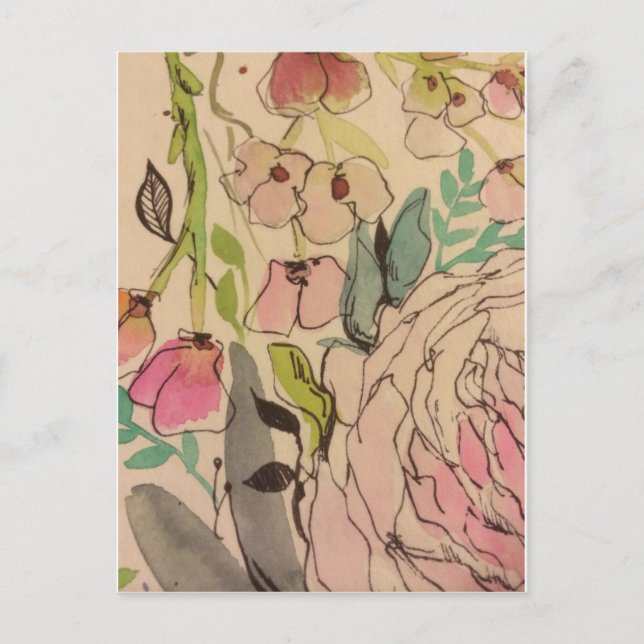 Watercolour bloom 2 postcard (Front)