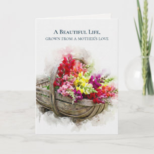 Watercolour Blooms   Snapdragon Mother's Day Holiday Card