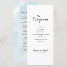 Watercolour blue Party Programs