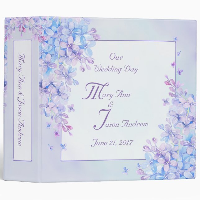 Watercolour Blue Purple Lilac Flower 2" Binder (Front/Spine)