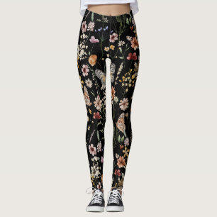Watercolour Boho Floral Leggings