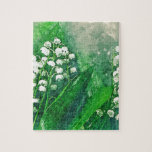 Watercolour Botanical Lily of the Valley Jigsaw Puzzle<br><div class="desc">Watercolour Botanical Lily of the Valley. Perfect gift for those looking for something simple and fresh.</div>