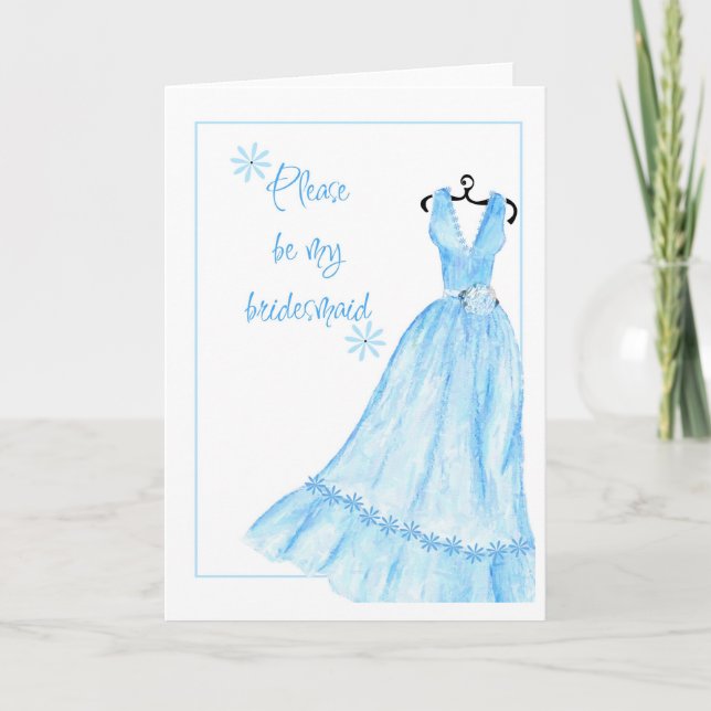 Watercolour bridesmaid invitation (Front)