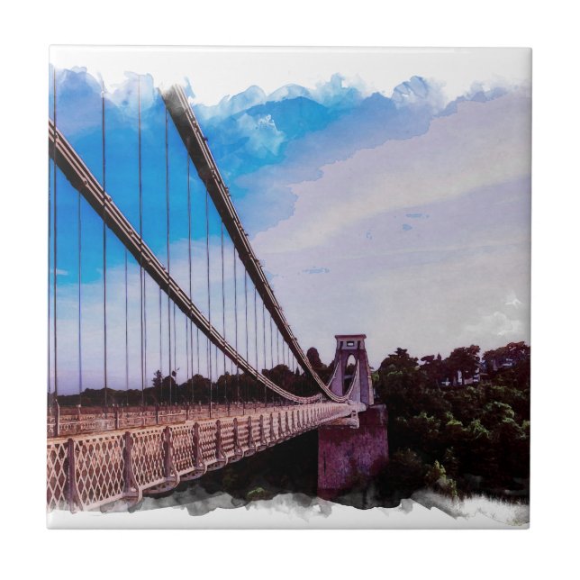 Watercolour Bridge Tile (Front)