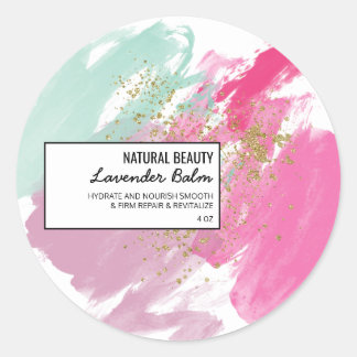 Watercolour brush classic round sticker