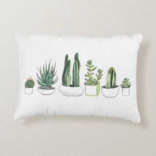 Watercolour Cacti & Succulents Accent Pillow