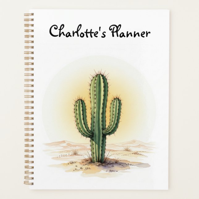 Watercolour cactus planner (Front)