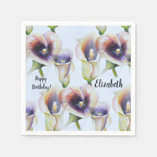Watercolour Calla Lilies in Gradient Colours Napkin