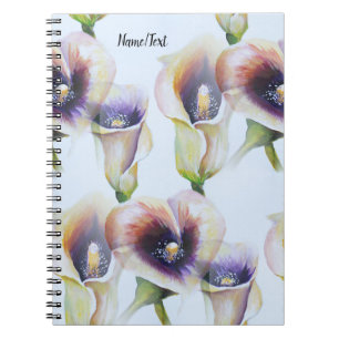 Watercolour Calla Lilies in Gradient Colours Notebook