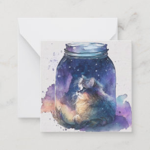 Watercolour Cat Card