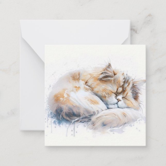 Watercolour Cat Card (Front)