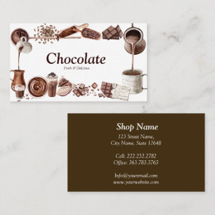 Watercolour Chocolate Frame  Business Card
