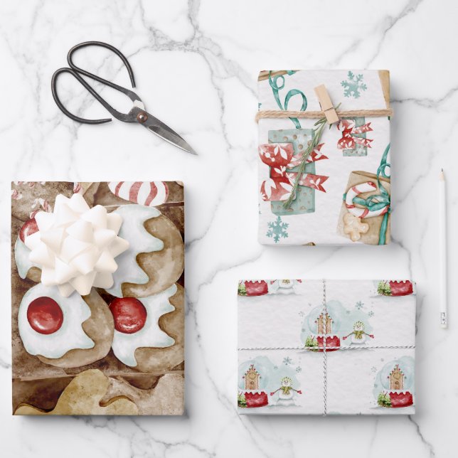 Watercolour Christmas Gift Wrap (Front)