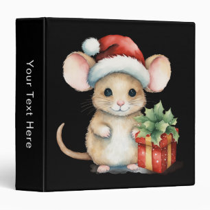 Watercolour Christmas Mouse Binder